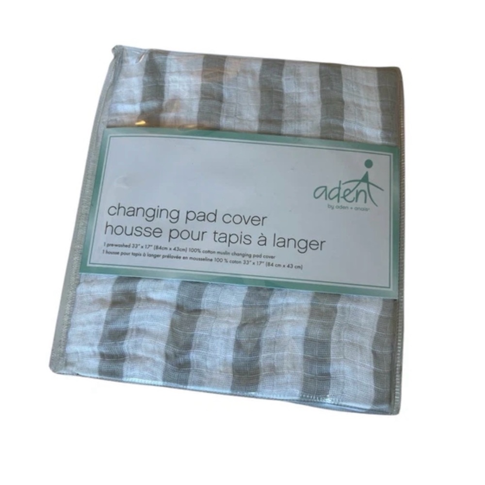aden + anais Changing Pad Cover in White and Grey